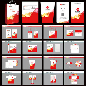 红色vi应用系统物料设计