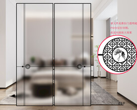 高清分层透明底推拉门打印图