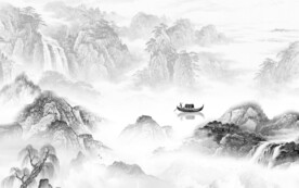 高清 最新灰色山水 TiF分层