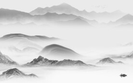 新款 灰色中式山水 TiF分层