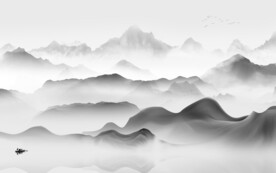 最新 灰色中式山水 TiF分层