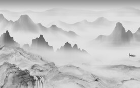 高档 灰色中式山水 TiF分层