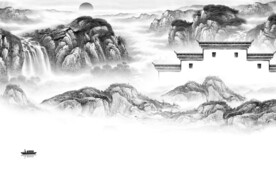 极简 灰色中式山水 TiF分层