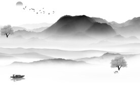 人气 灰色中式山水 TiF分层