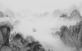 高清 意境灰色山水 TiF分层