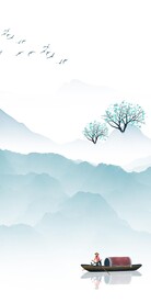 淡雅 山水简约玄关 TIF分层