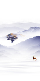 高清 山水简约玄关 TIF分层