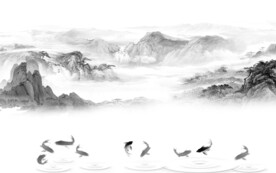 新品 灰色意境山水 TiF分层