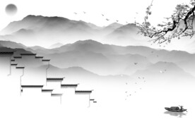高雅 灰色意境山水 TiF分层