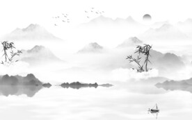 现代 灰色意境山水 TiF分层