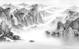 别墅 灰色意境山水 TiF分层