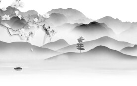 高档 新款灰色山水 TIF分层