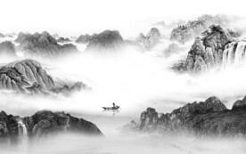 极简 灰色新山水图 TIF分层