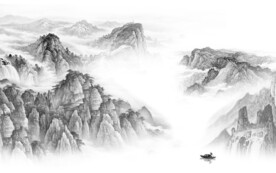 简约 灰色新山水图 TIF分层