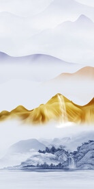 中式 山水玄关框画 TIF分层