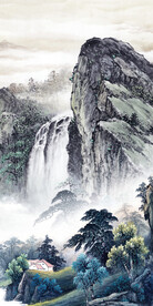 爆款 山水玄关框画 TIF分层