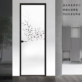 高清分层透明底平开门打印图