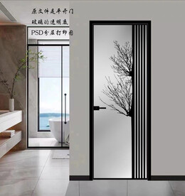 高清分层透明底平开门打印图