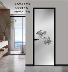 高清分层透明底平开门打印图