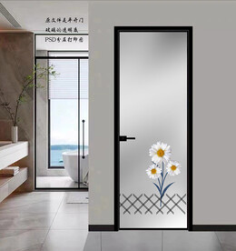 高清分层透明底平开门打印图