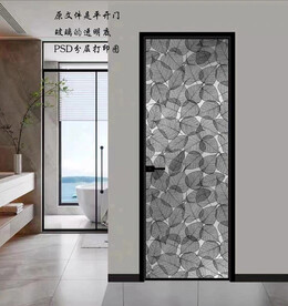 高清分层透明底平开门打印图