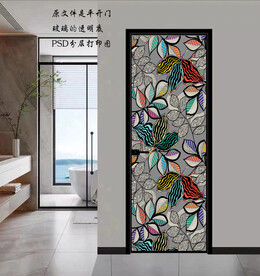 高清分层透明底平开门打印图