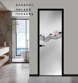 高清分层透明底平开门打印图 