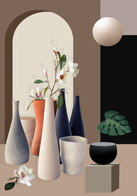 现代简约花瓶装饰画图片