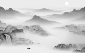 新品 中式灰色山水 TiF分层