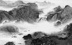 现代 灰色清晰山水 TiF分层