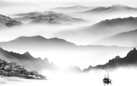 极简 灰色清晰山水 TiF分层