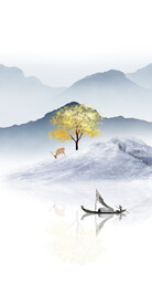 极简 高端山水玄关 TIF分层