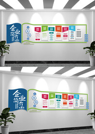 简约风企业简介文化墙