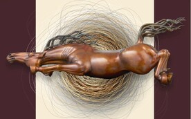 3D马到成功装饰壁画