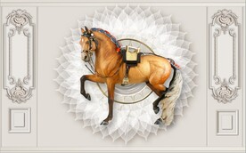 大理石马到成功装饰壁画