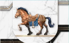 大理石马到成功装饰壁画