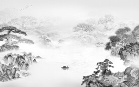 人气 客厅灰色山水 TiF分层