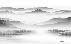 客厅 轻奢灰色山水 TiF分层