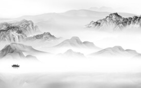 素雅 灰色意境山水 TiF分层