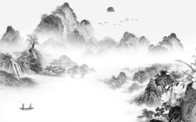 别墅 灰色意境山水 TiF分层