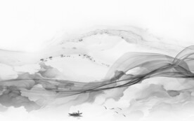 人气 灰色意境山水 TiF分层