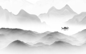 高端 客厅灰色山水 TiF分层