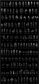 平面各种人物CAD素材图库