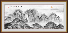 泰山水墨画