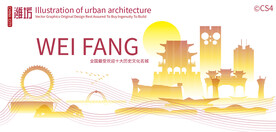 潍坊城市建筑剪影