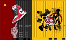 服装店潮流背景墙壁画