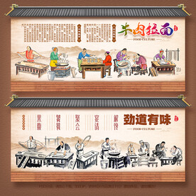 牛肉拉面背景墙