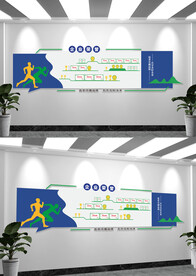 蓝色大气企业文化墙