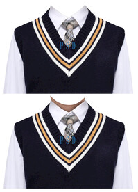 学生小男孩证件照马甲衣服素材