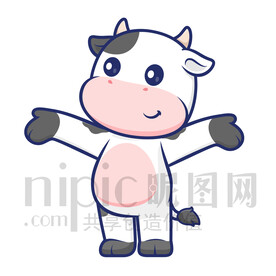 可爱卡通小动物小奶牛